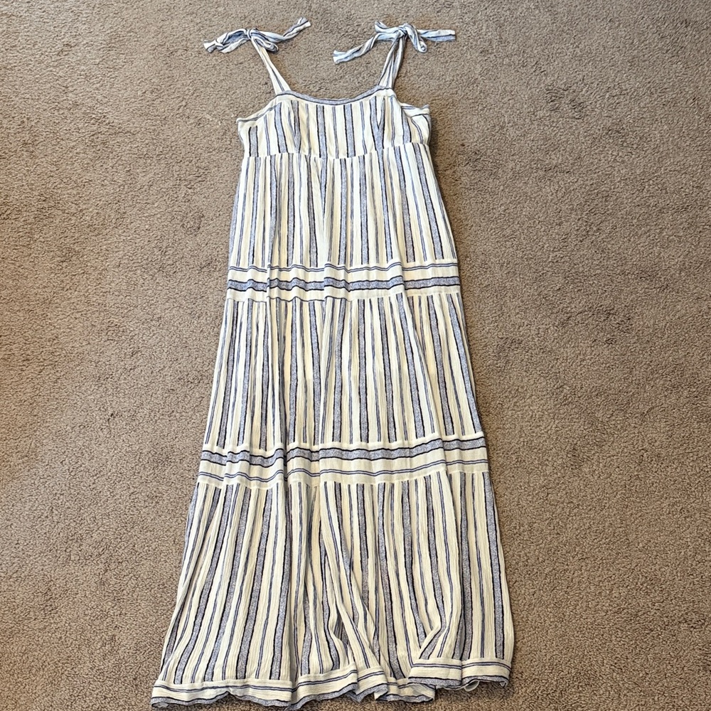 Staccato Blue and White Striped Maxi Dress - Size Large